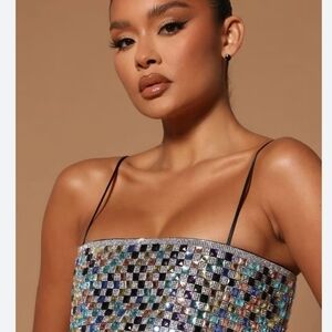 Zara Multicolor Sequin Camisole Top